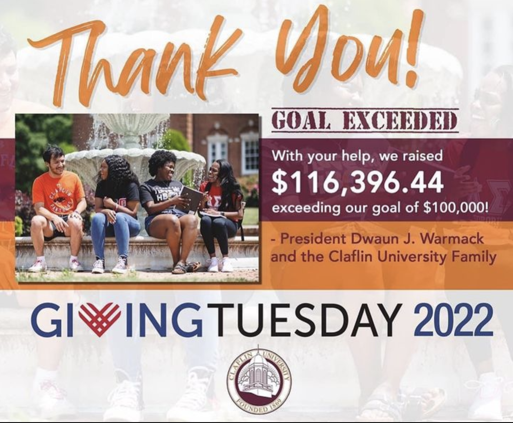 Claflin is #1 in alumni giving, Donate NOW!